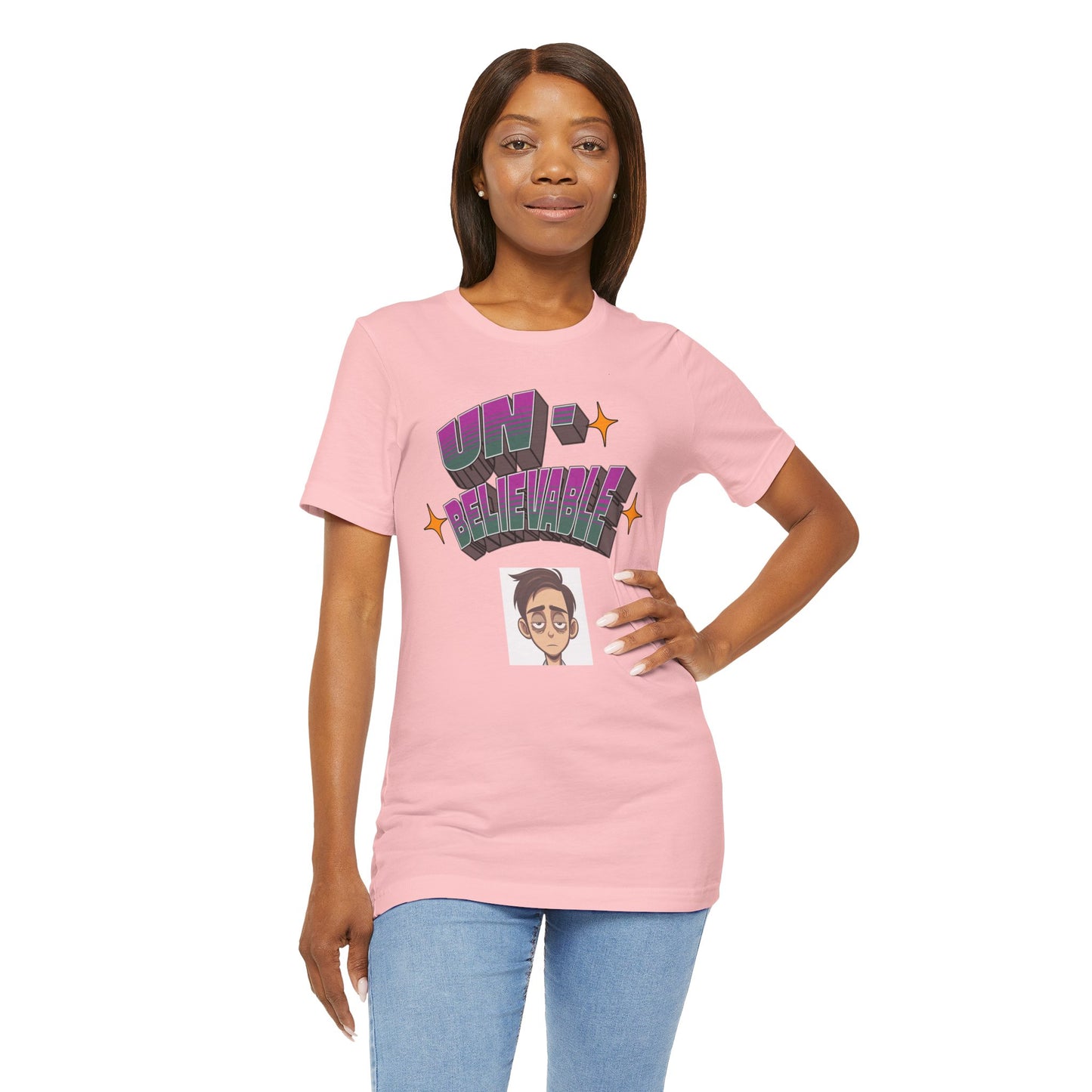 Unbelievable Graphic Cotton Jersey Unisex T-Shirt for Fun Casual Wear