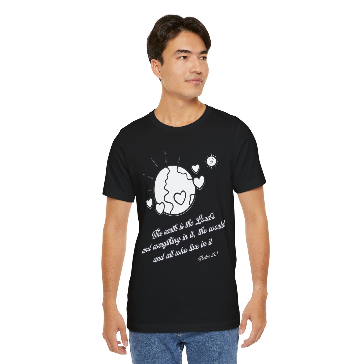 The Earth is the Lord's Cotton Unisex Jersey T-Shirt Scripture Based Christian Gift