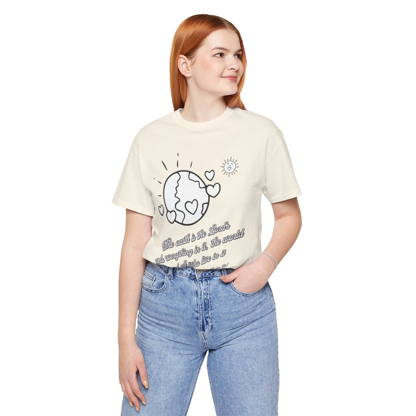 The Earth is the Lord's Cotton Unisex Jersey T-Shirt Scripture Based Christian Gift