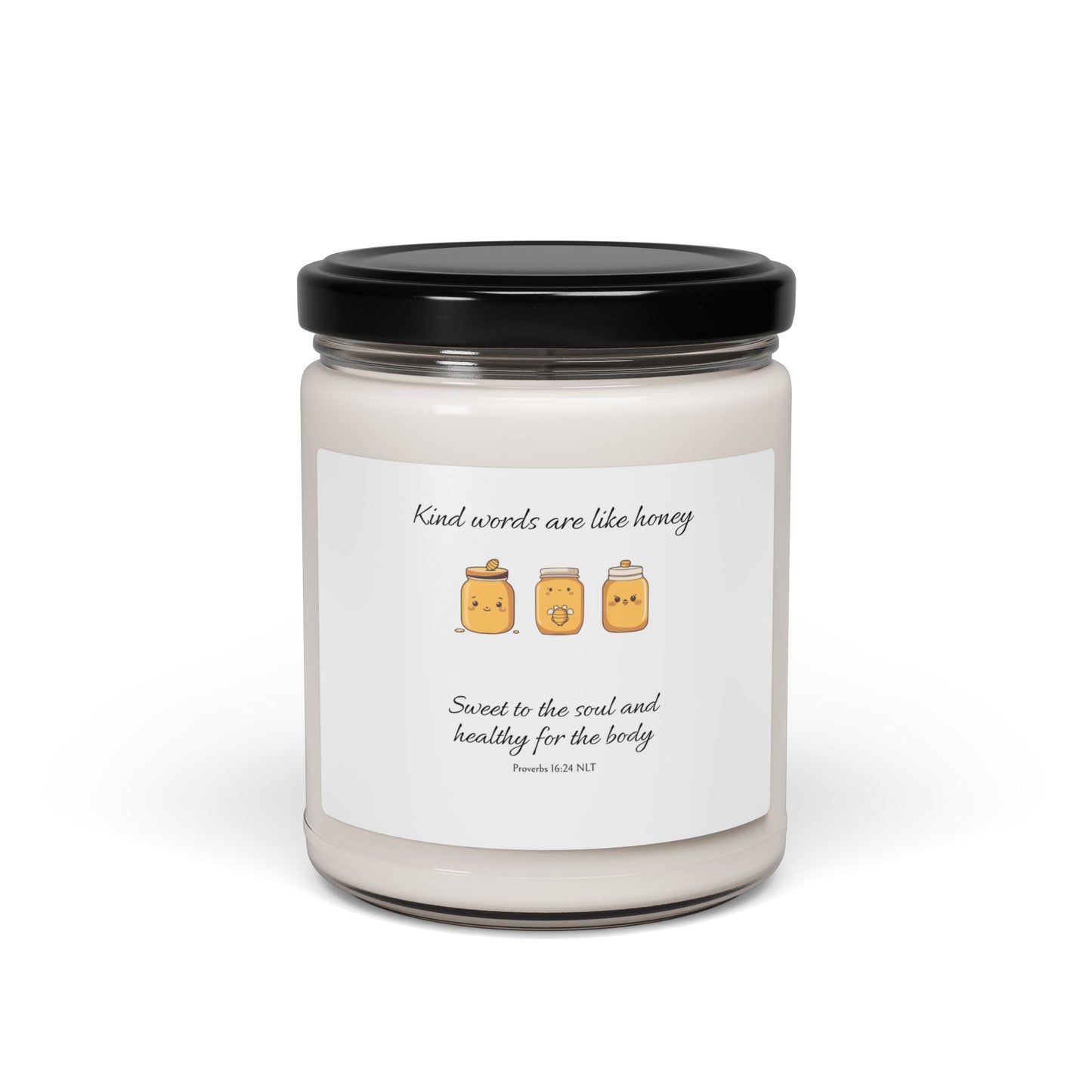 Kind Words Are Like Honey Soy Candle, Scripture Based Quote, Glass Jar Home Decor, Aromatherapy Gift, Relaxation Meditation