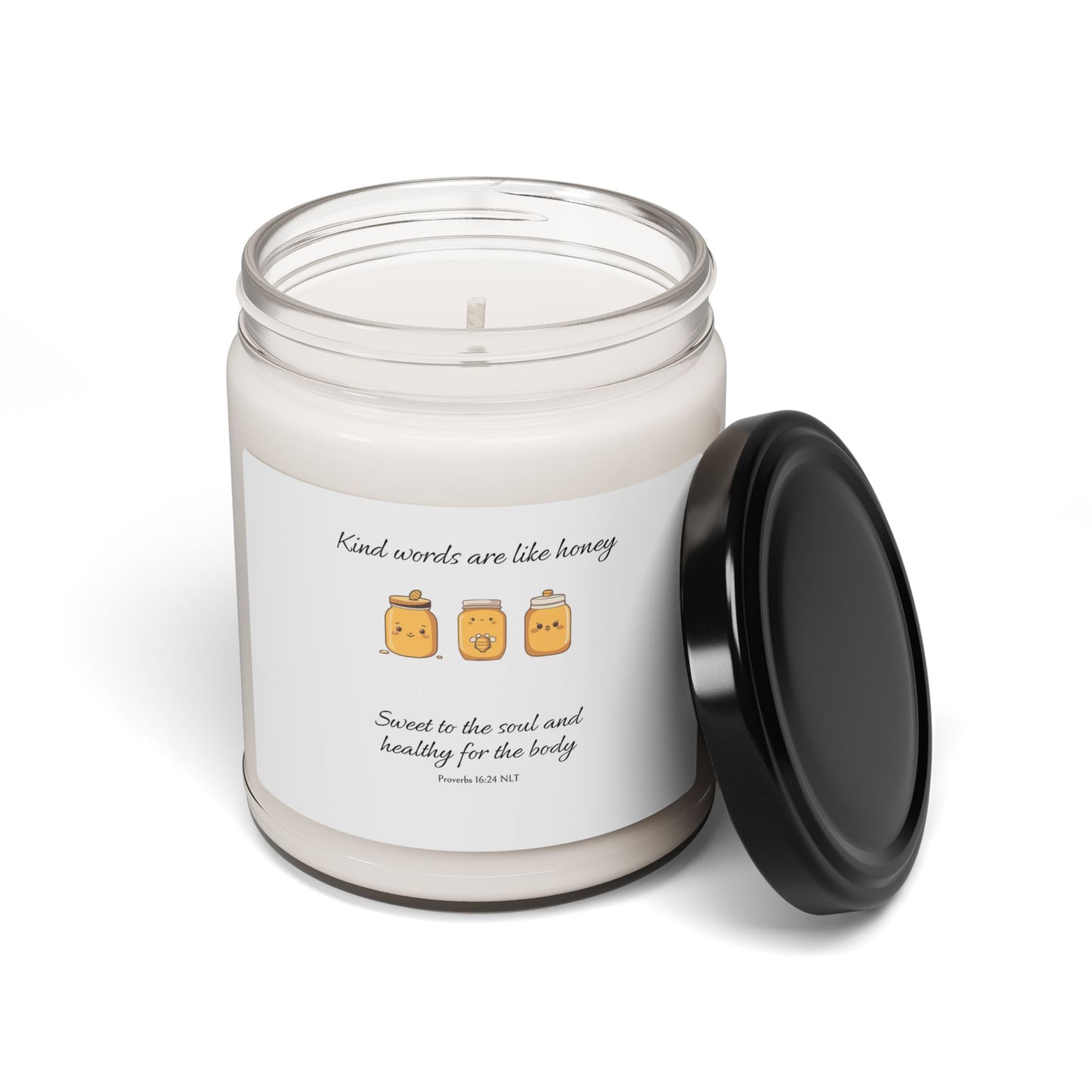 Kind Words Are Like Honey Soy Candle, Scripture Based Quote, Glass Jar Home Decor, Aromatherapy Gift, Relaxation Meditation