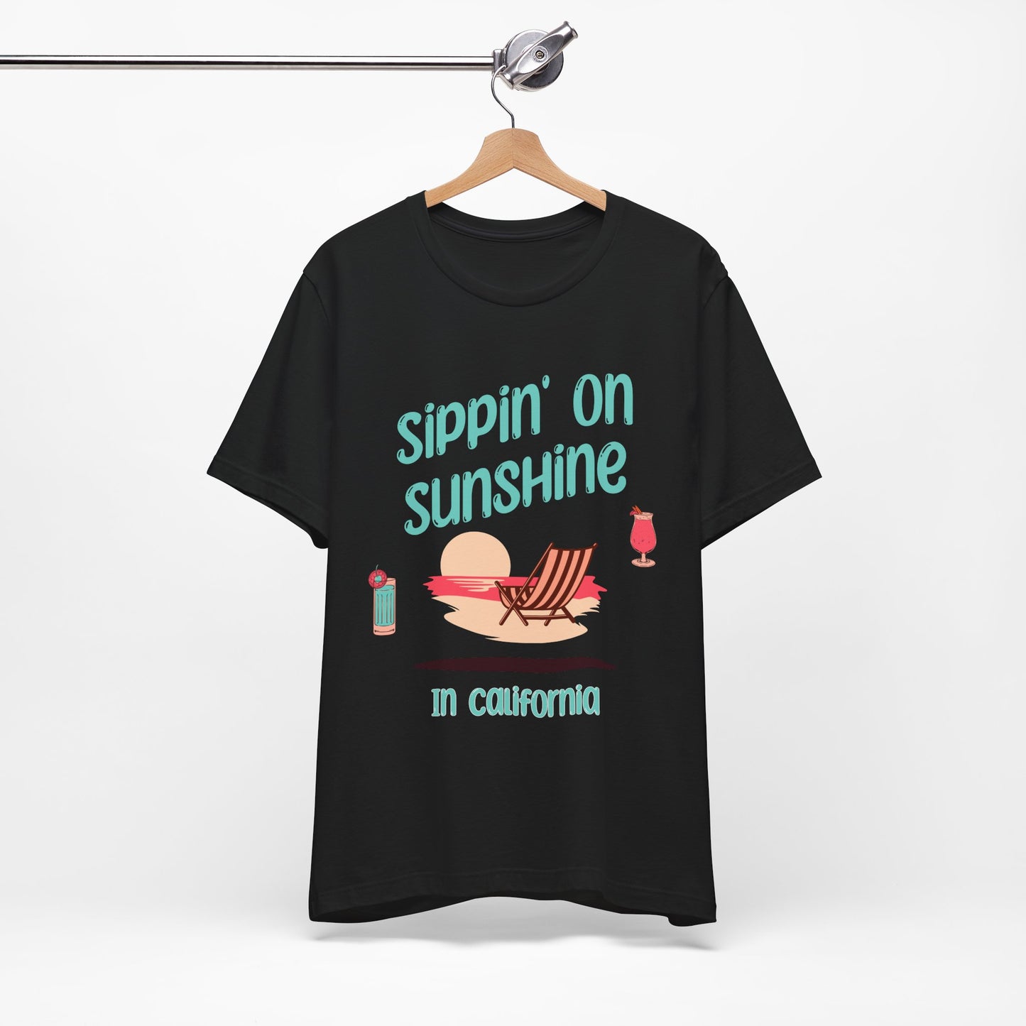 Sippon on Sunshine Cotton Unisex Jersey T-Shirt, Summer Beach Vibes Graphic T-Shirt