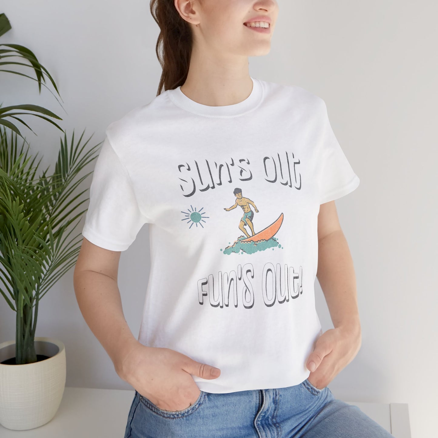 Sun's Out Fun's Out Cotton Unisex T-Shirt, California Ocean Vibes