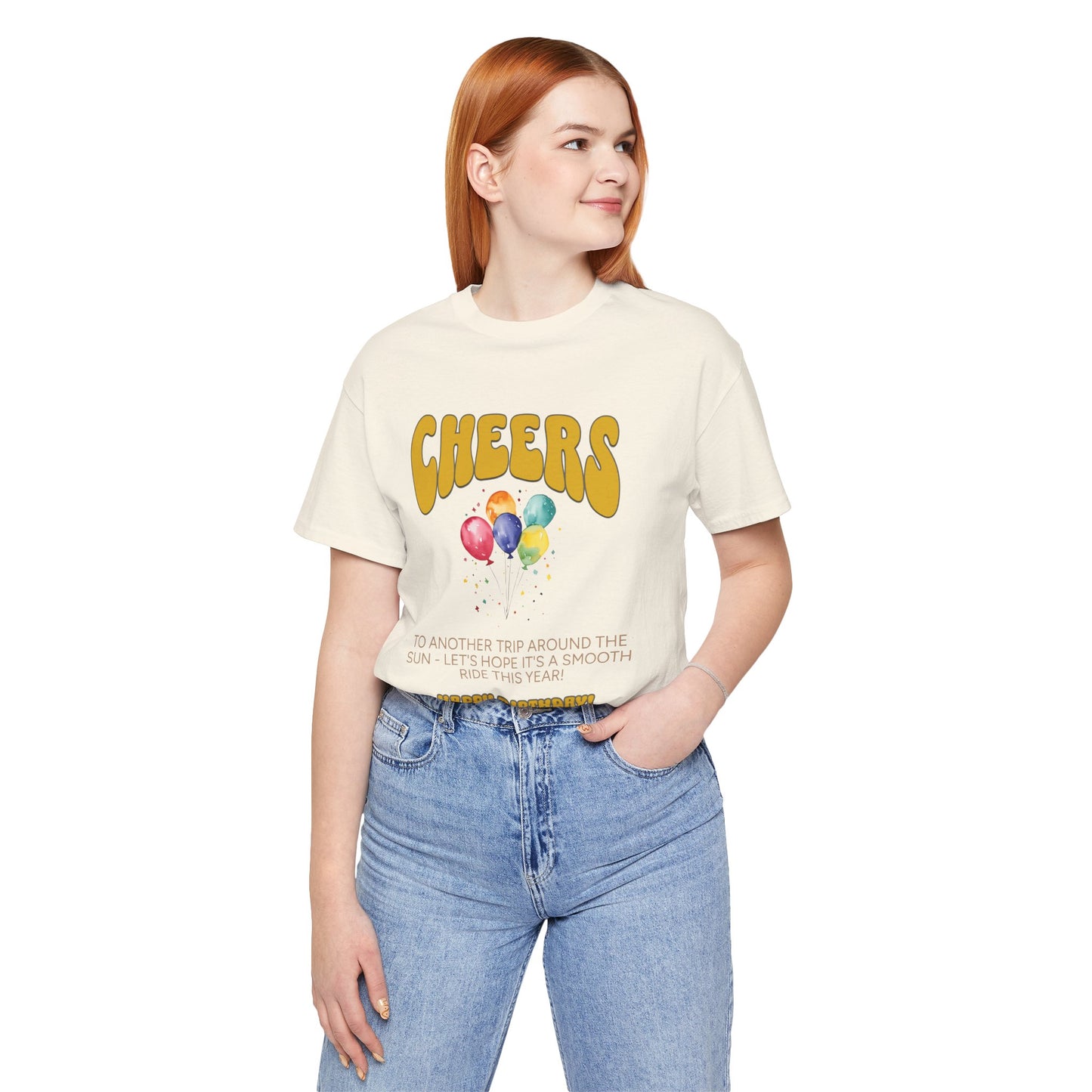 Cheers To Another Trip Around the World Cotton Unisex Jersey T-Shirt, Gift for Him Her