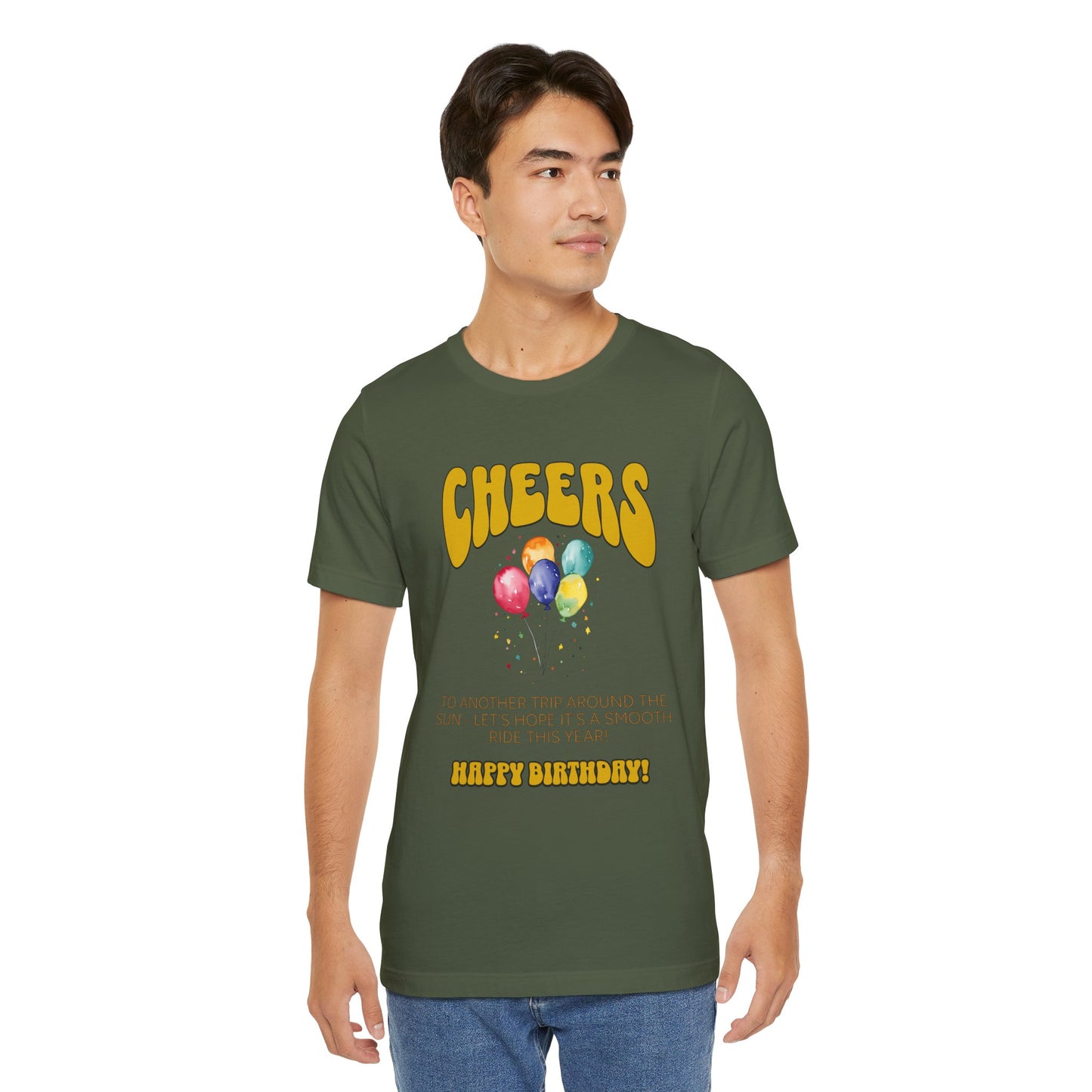 Cheers To Another Trip Around the World Cotton Unisex Jersey T-Shirt, Gift for Him Her