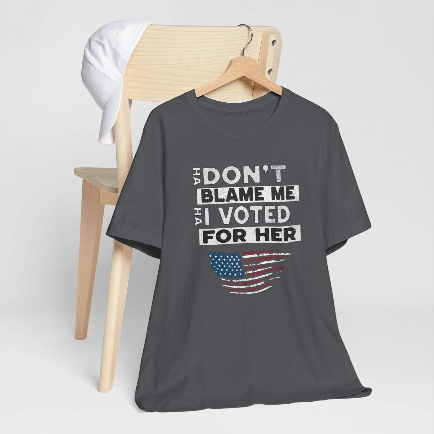 Don't Blame Me I Voted for Her Cotton Unisex Jersey T-Shirt, Political Humor, Election Day Tee, Women's Empowerment, Gift for Activists