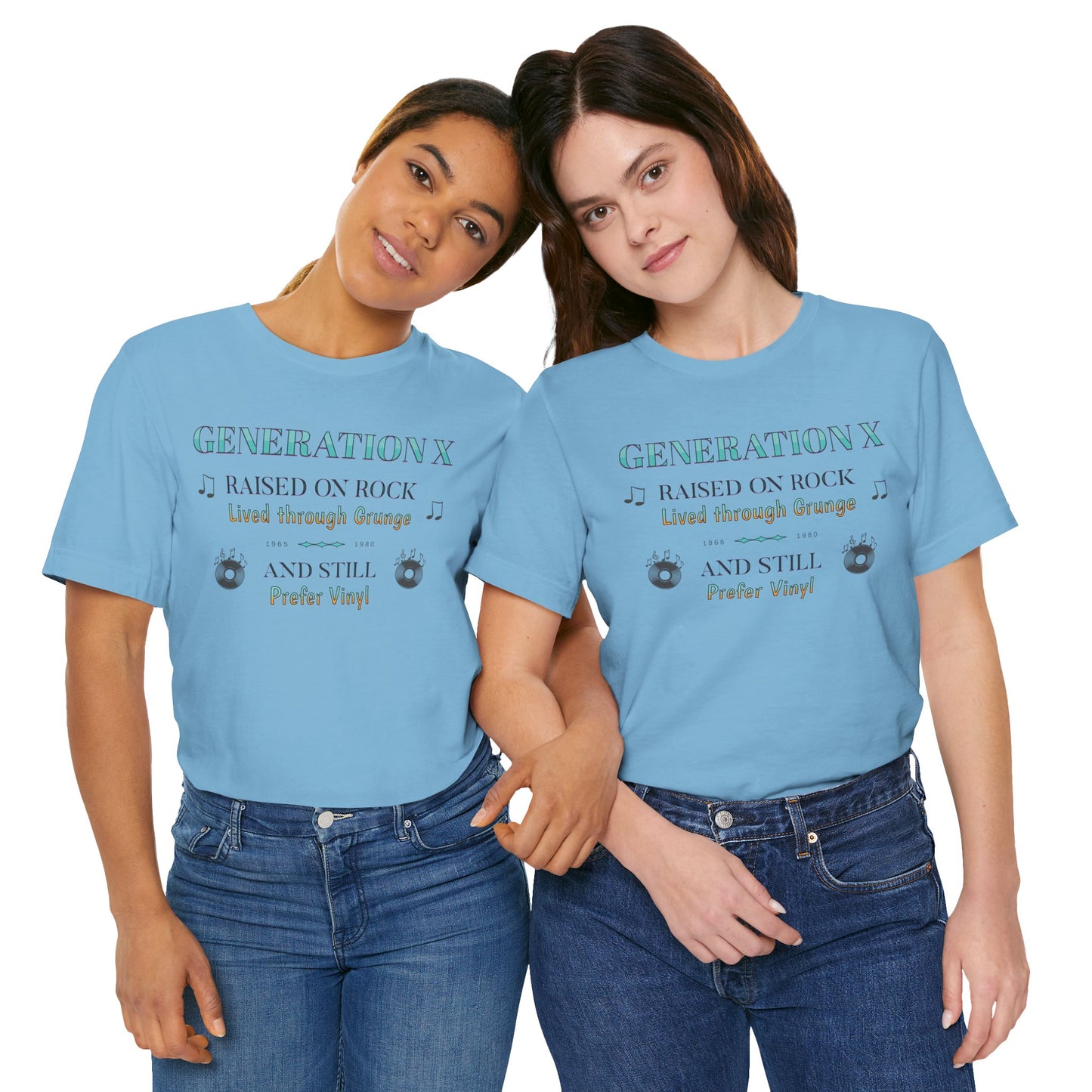 Generation X Raised on Rock Cotton Unisex Jersey T-Shirt, Music Vinyl Lover, Retro Top, Vintage Graphic Tee