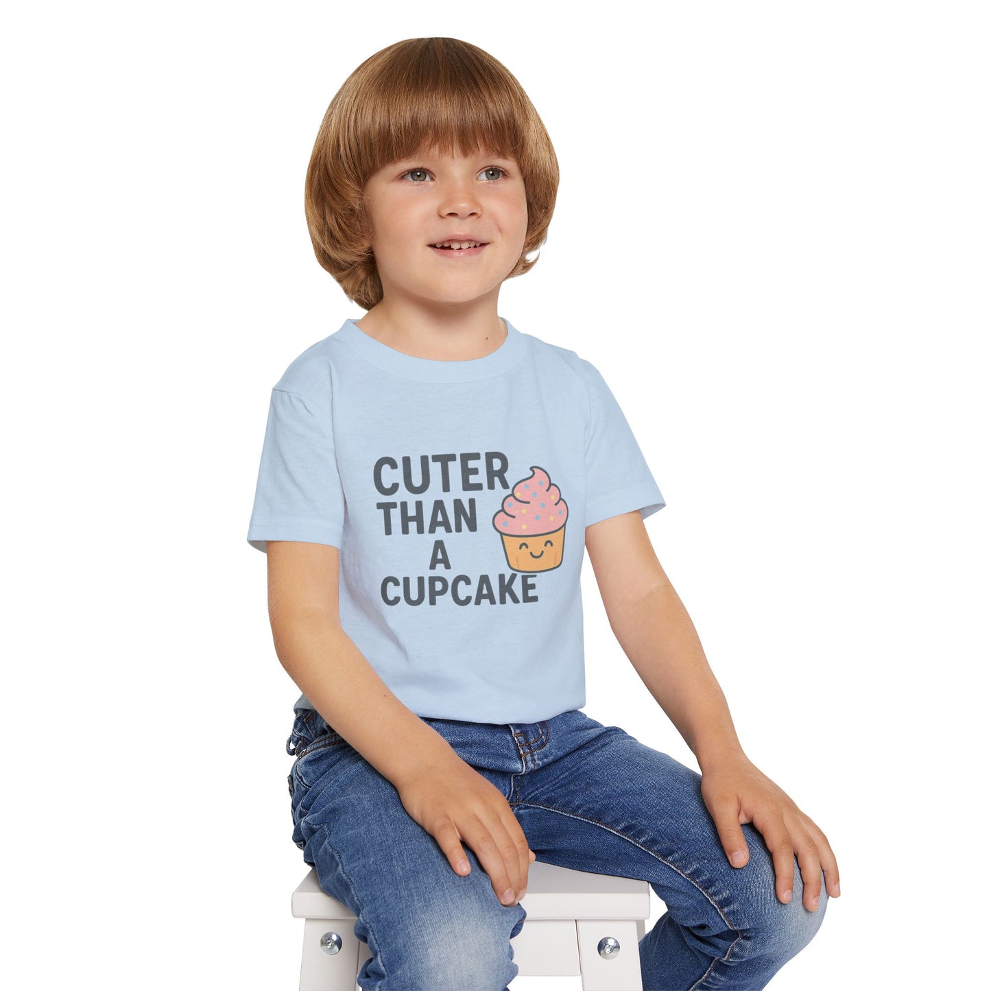 Cuter Than A Cupcake Toddler Cotton T-Shirt, Funny Kids Tee