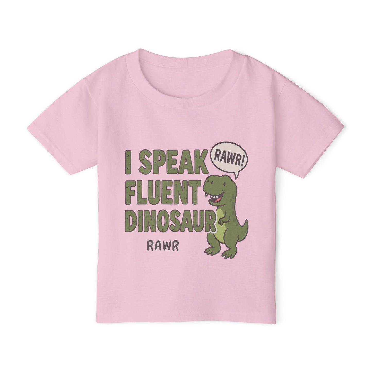 I Speak Fluent Dinosaur Graphic Cotton Toddler T-shirt, Cute Kids Outfit Playful Summer Tee