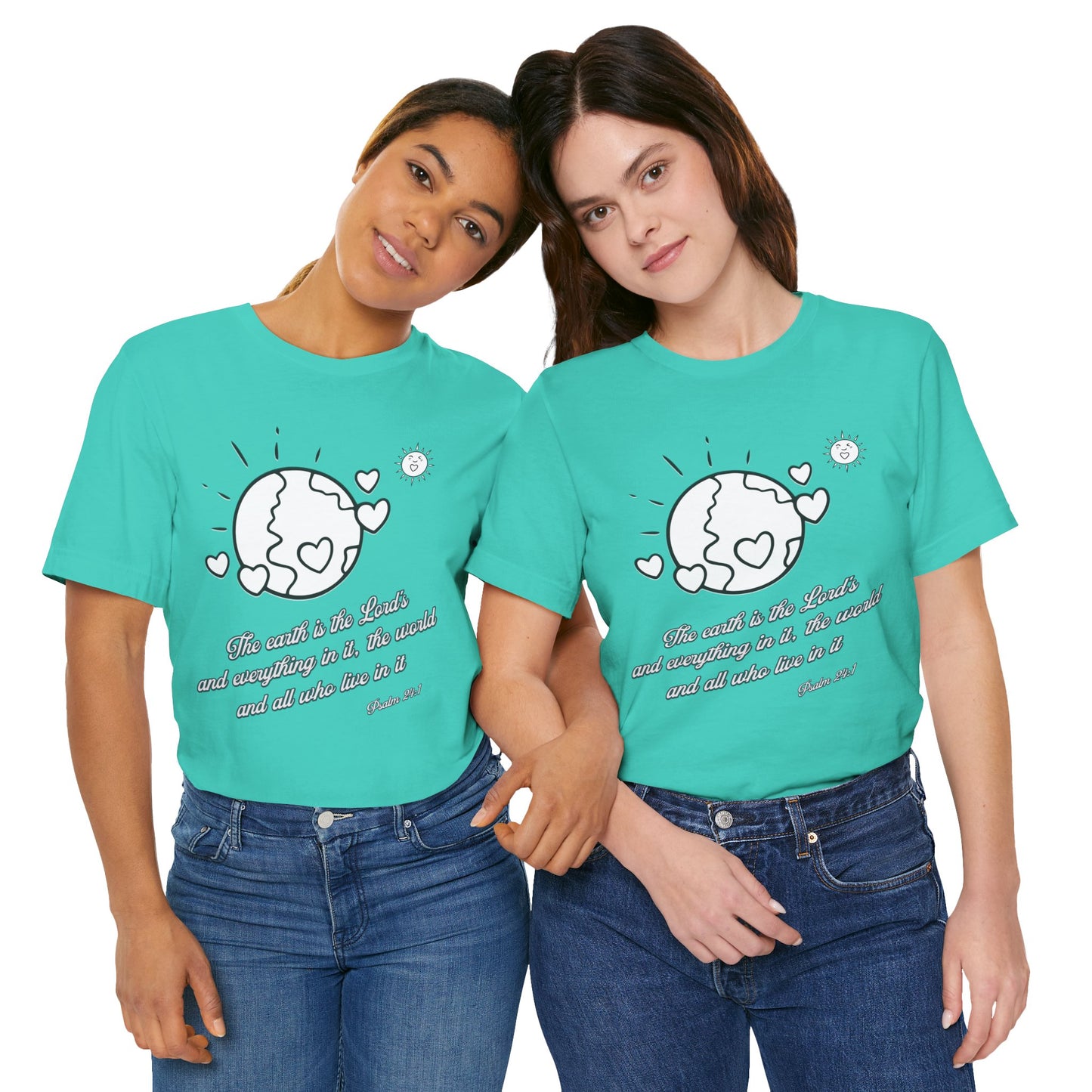 The Earth is the Lord's Cotton Unisex Jersey T-Shirt Scripture Based Christian Gift