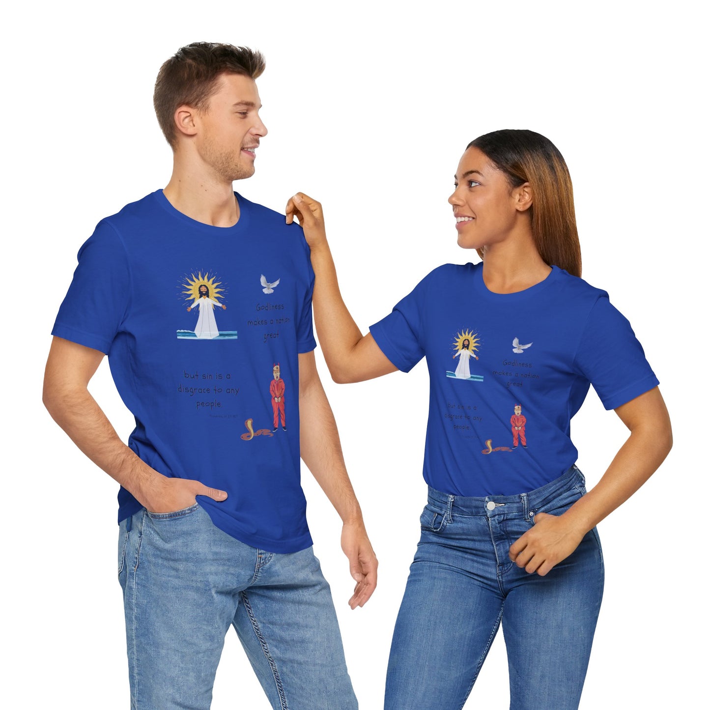 Godliness Makes a Nation Cotton Jersey Unisex T-Shirt Great Christian Gift Political Humor