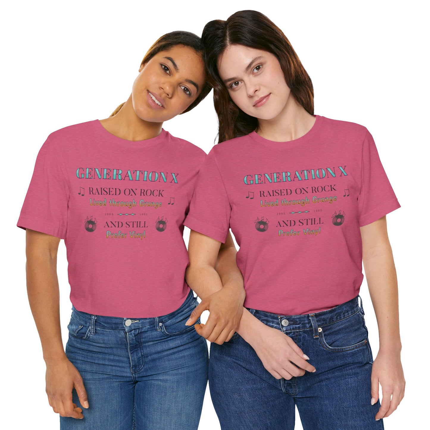 Generation X Raised on Rock Cotton Unisex Jersey T-Shirt, Music Vinyl Lover, Retro Top, Vintage Graphic Tee