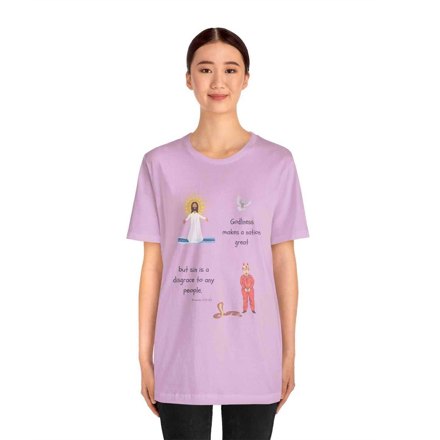 Godliness Makes a Nation Cotton Jersey Unisex T-Shirt Great Christian Gift Political Humor