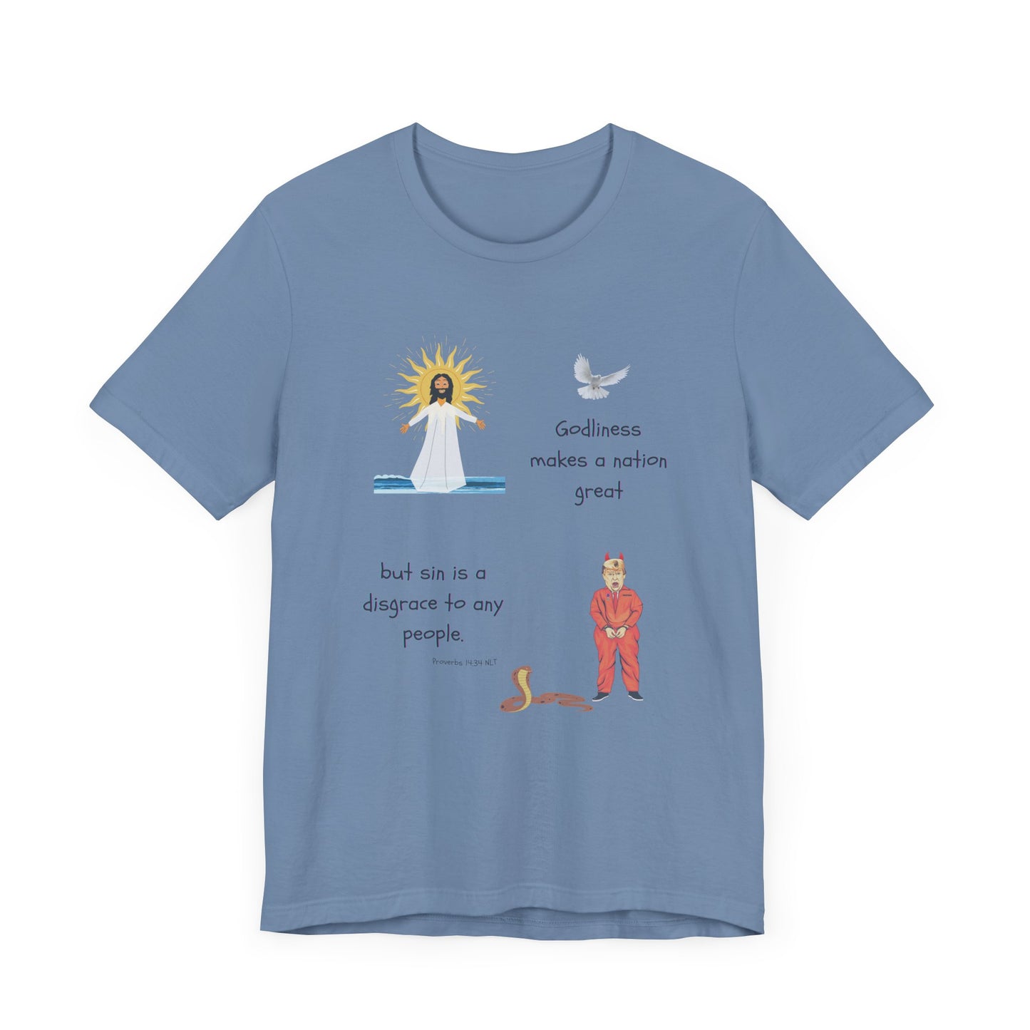 Godliness Makes a Nation Cotton Jersey Unisex T-Shirt Great Christian Gift Political Humor