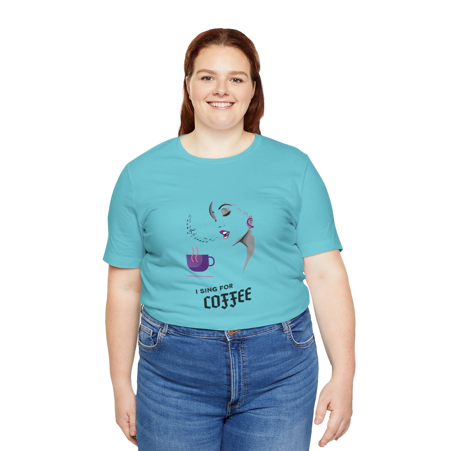 I Sing for Coffee Cotton Unisex T-Shirt, Gift for Coffee Enthusiasts, Casual Graphic T-Shirt, Coffee Lovers