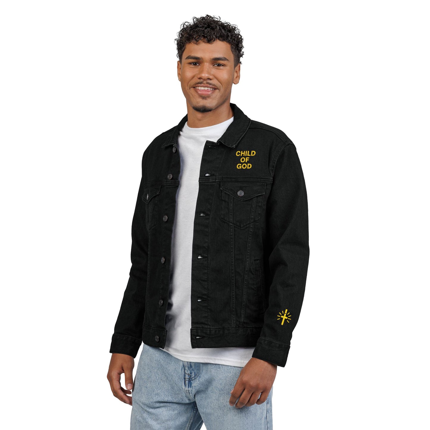 Child of God Embroidered Unisex Denim Jacket - Stylish Layering for Every Occasion, Casual Wear Gift Idea
