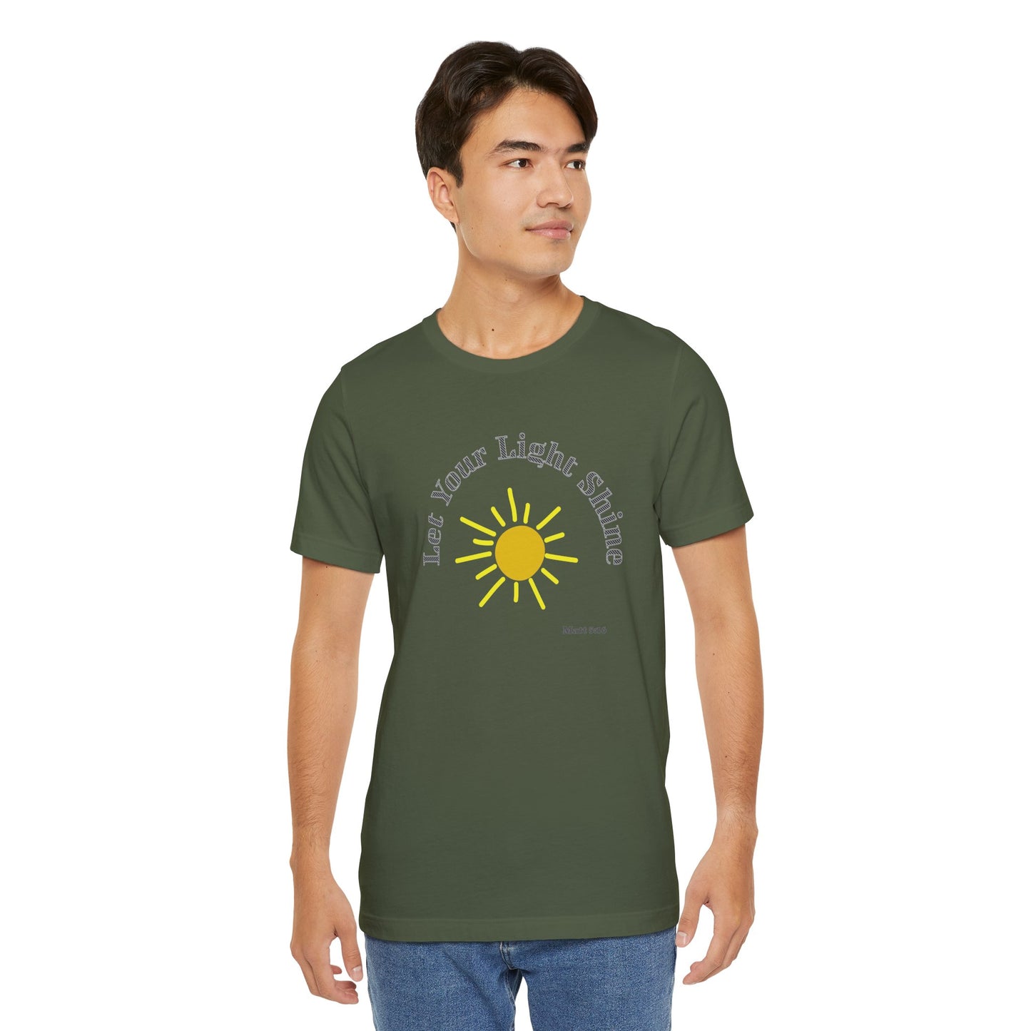 Let Your Light Shine Cotton Unisex Jersey T-Shirt, Inspirational Sun Graphic Tee