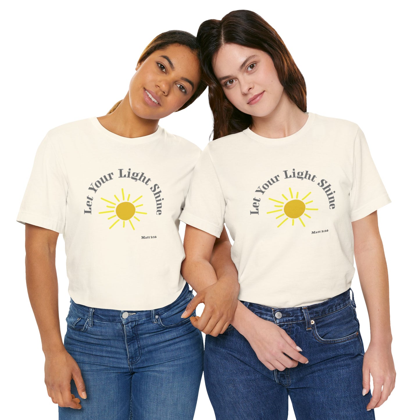 Let Your Light Shine Cotton Unisex Jersey T-Shirt, Inspirational Sun Graphic Tee