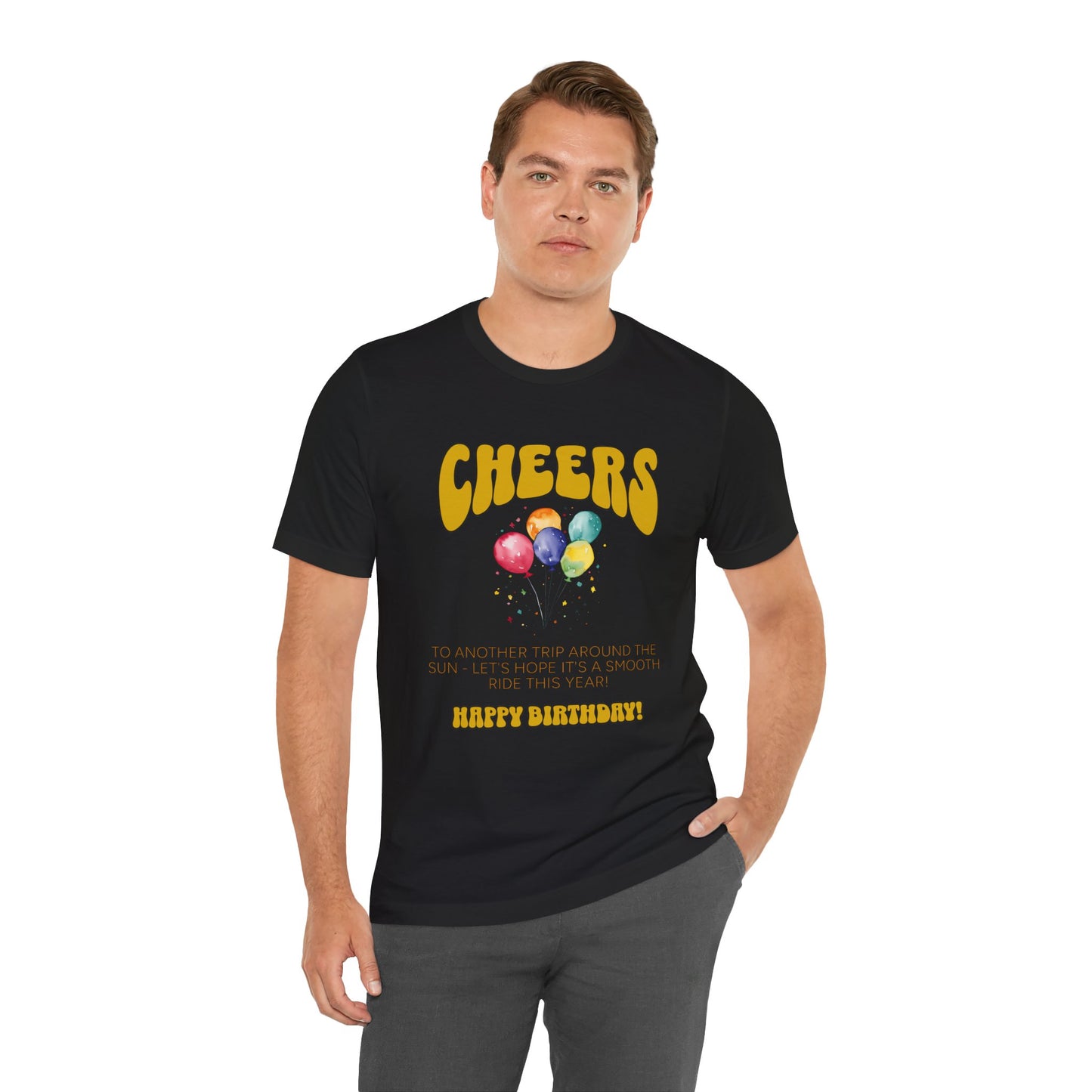 Cheers To Another Trip Around the World Cotton Unisex Jersey T-Shirt, Gift for Him Her