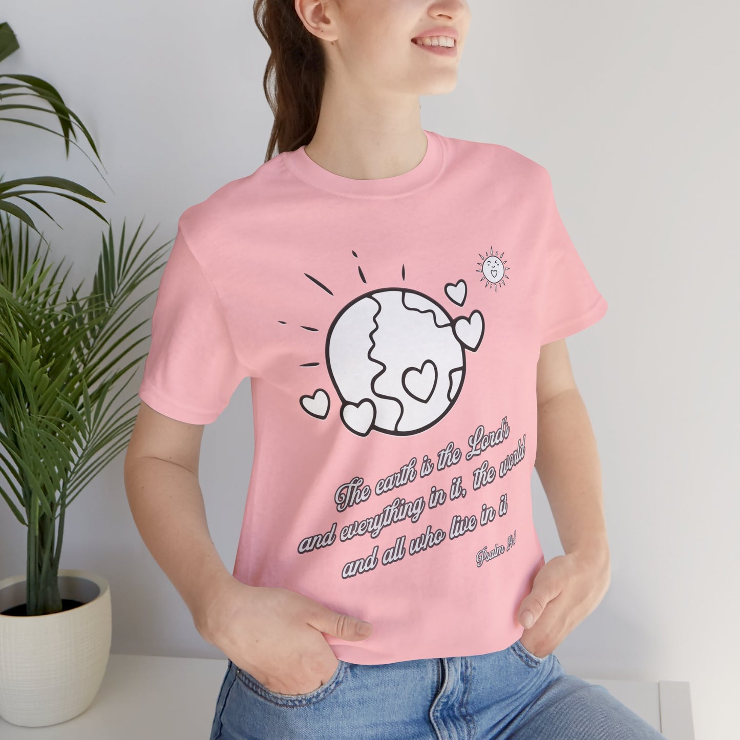 The Earth is the Lord's Cotton Unisex Jersey T-Shirt Scripture Based Christian Gift