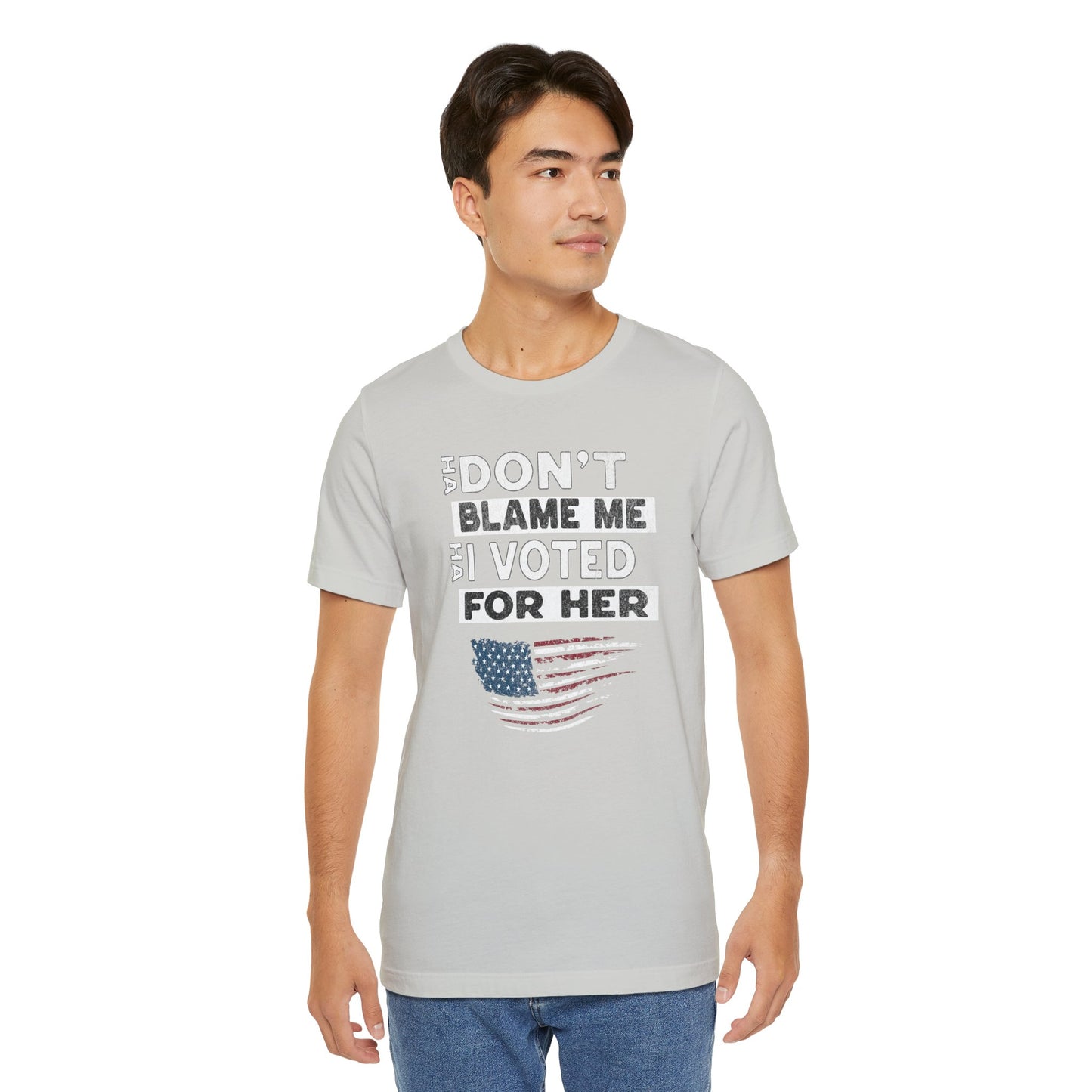 Don't Blame Me I Voted for Her Cotton Unisex Jersey T-Shirt, Political Humor, Election Day Tee, Women's Empowerment, Gift for Activists