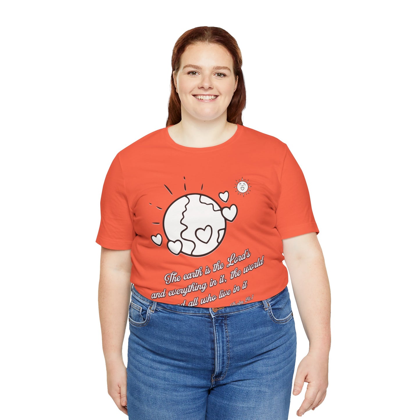 The Earth is the Lord's Cotton Unisex Jersey T-Shirt Scripture Based Christian Gift