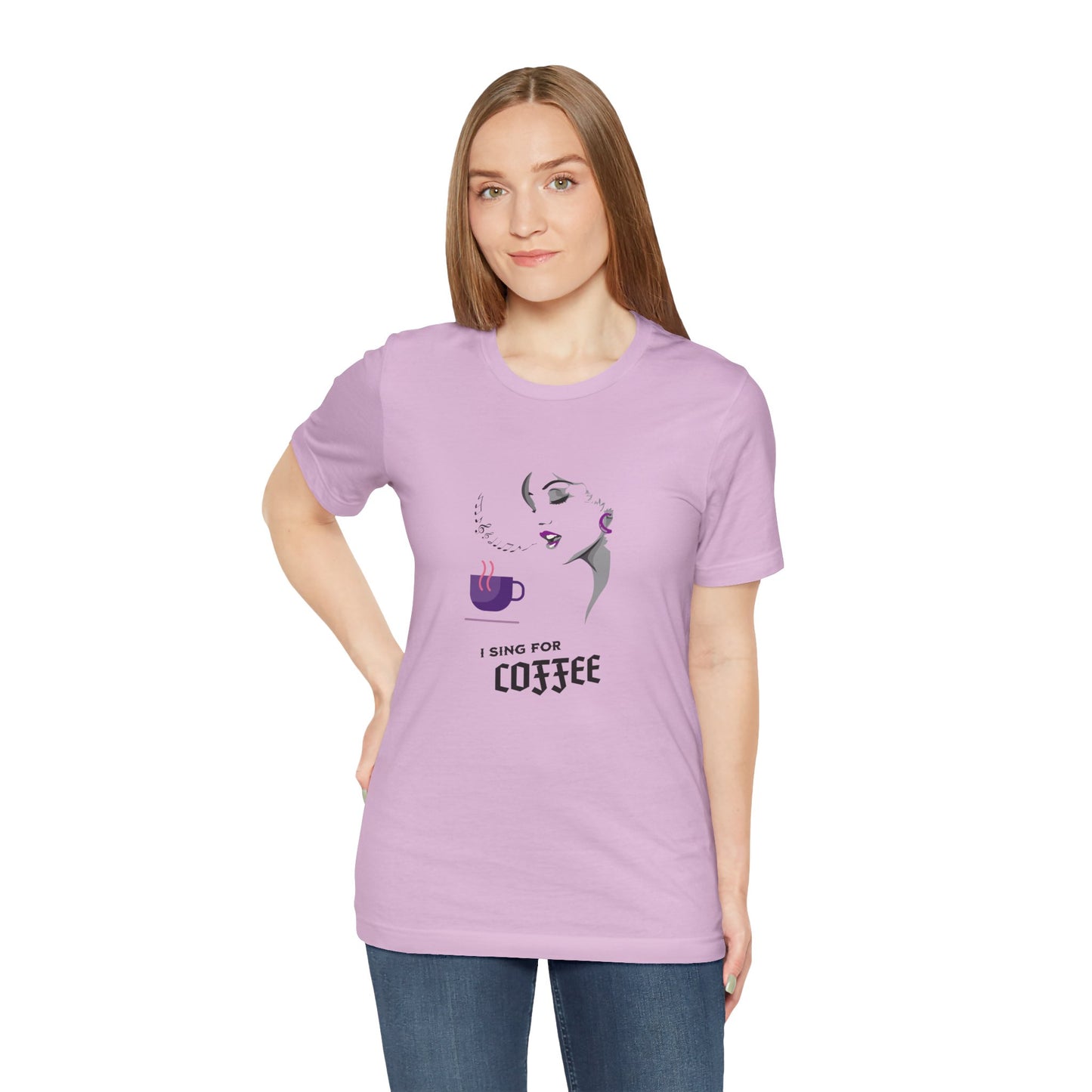 I Sing for Coffee Cotton Unisex T-Shirt, Gift for Coffee Enthusiasts, Casual Graphic T-Shirt, Coffee Lovers