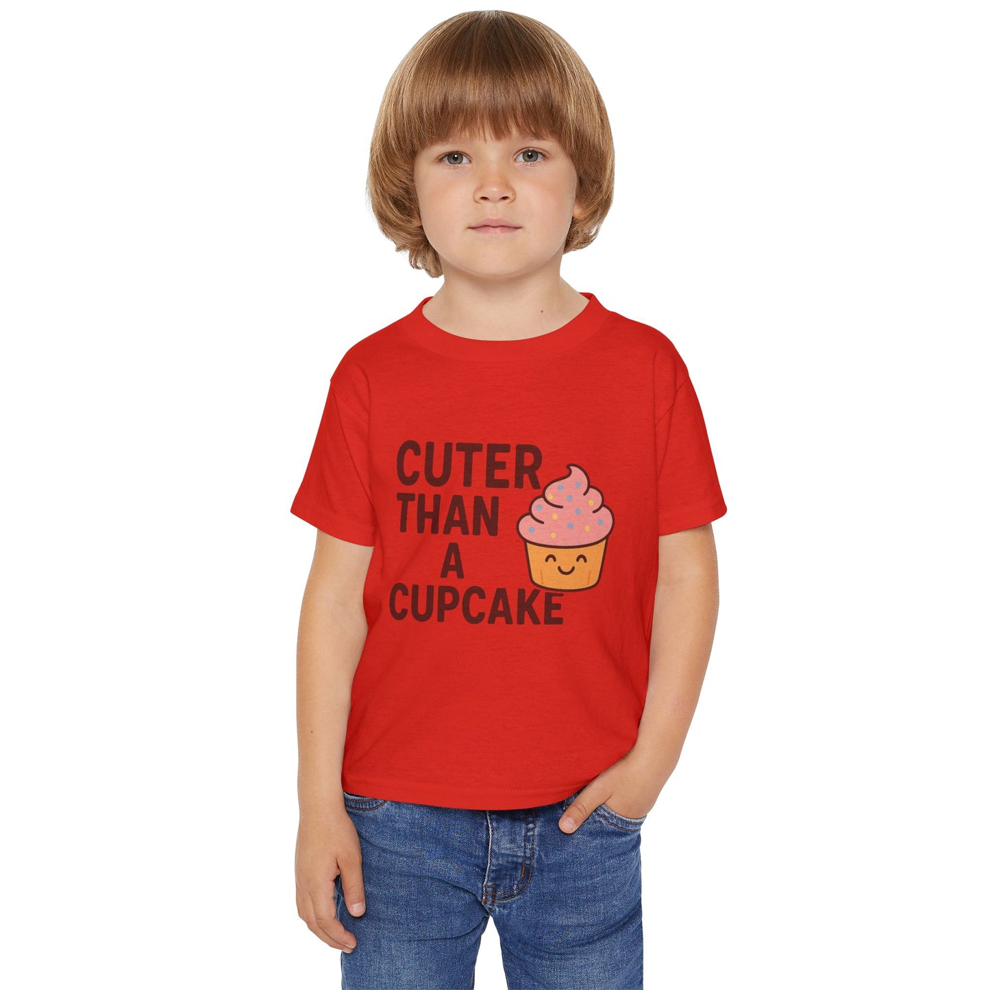 Cuter Than A Cupcake Toddler Cotton T-Shirt, Funny Kids Tee