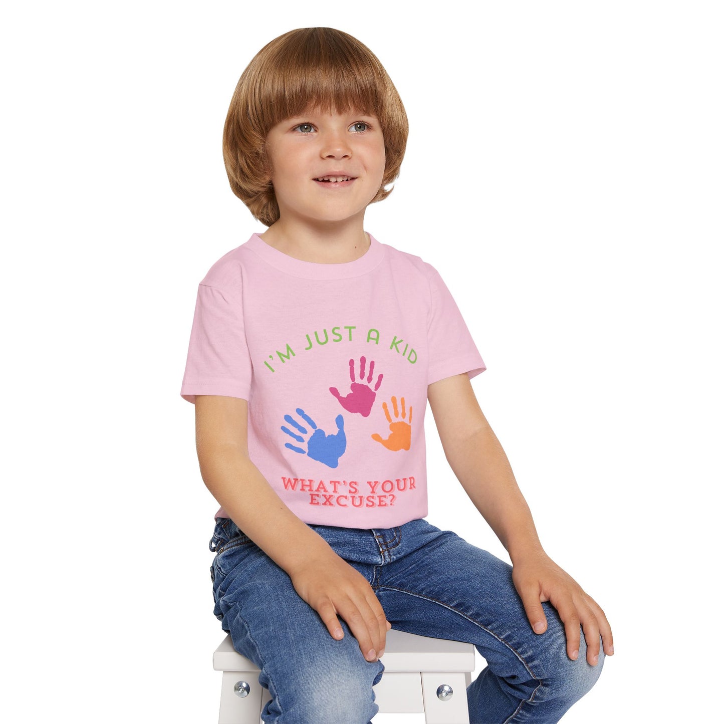 I'm Just a Kid What's Your Excuse Cotton Toddler T-Shirt, Funny Child's Shirt