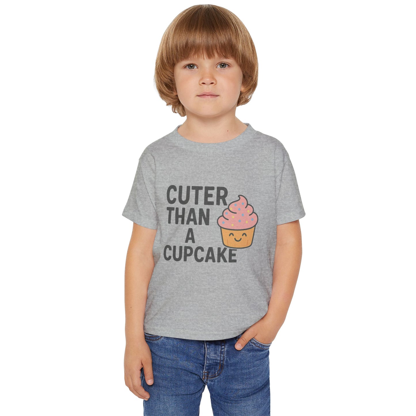 Cuter Than A Cupcake Toddler Cotton T-Shirt, Funny Kids Tee