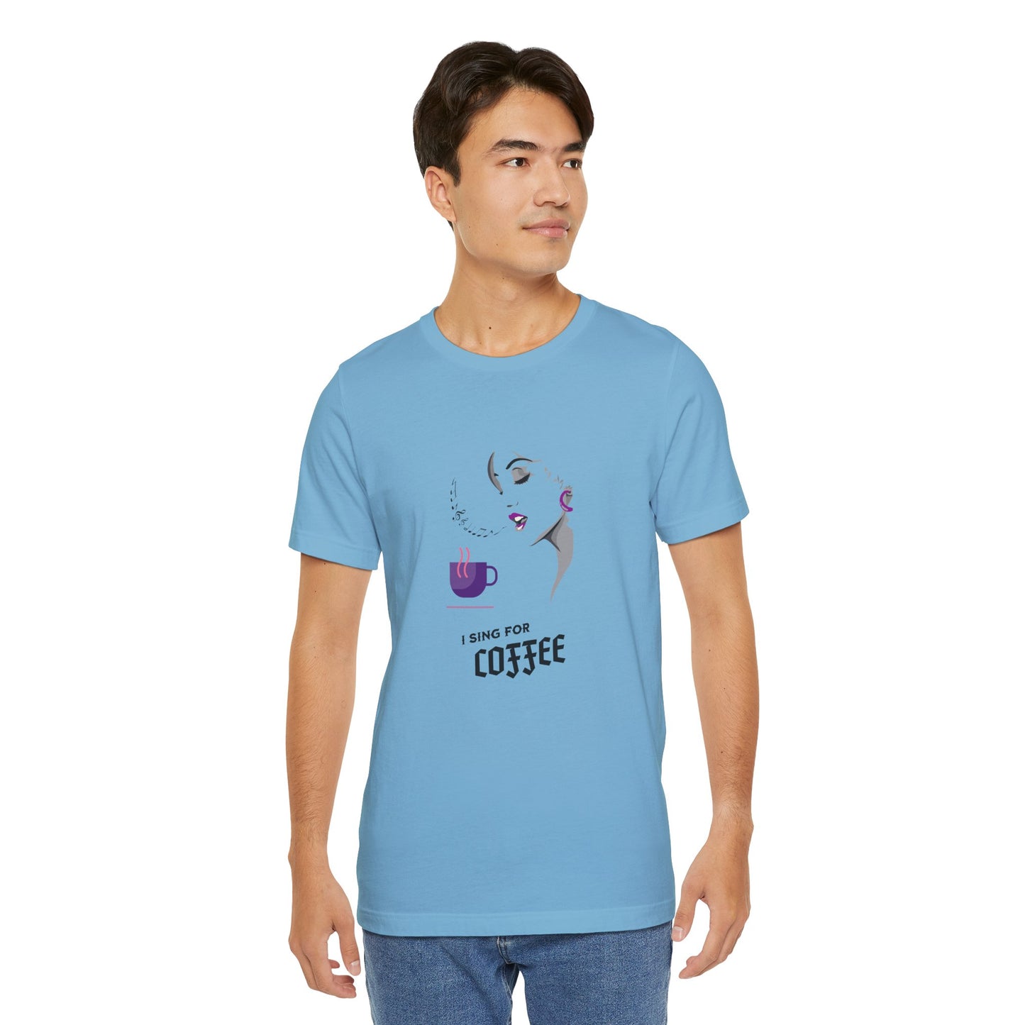 I Sing for Coffee Cotton Unisex T-Shirt, Gift for Coffee Enthusiasts, Casual Graphic T-Shirt, Coffee Lovers