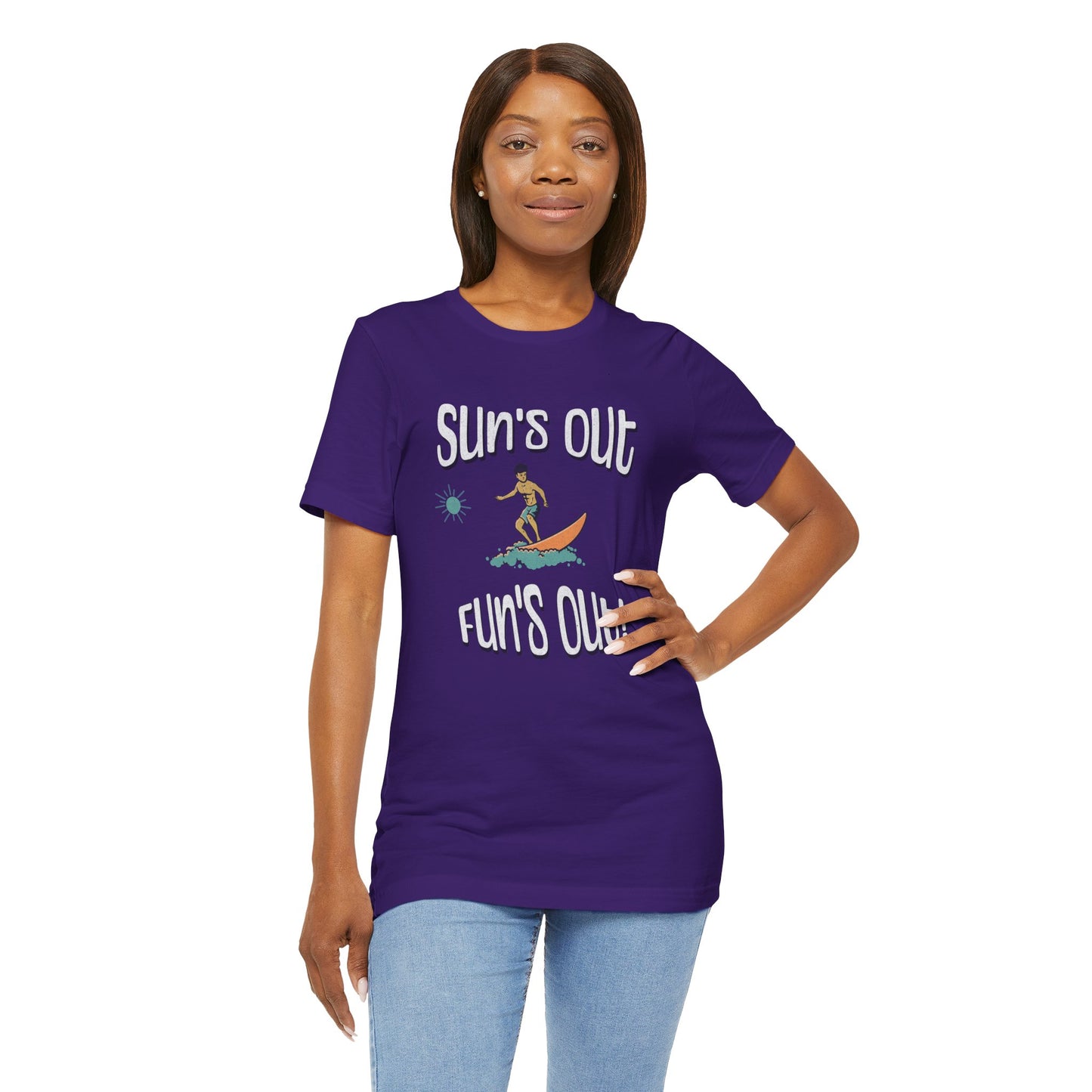 Sun's Out Fun's Out Cotton Unisex T-Shirt, California Ocean Vibes