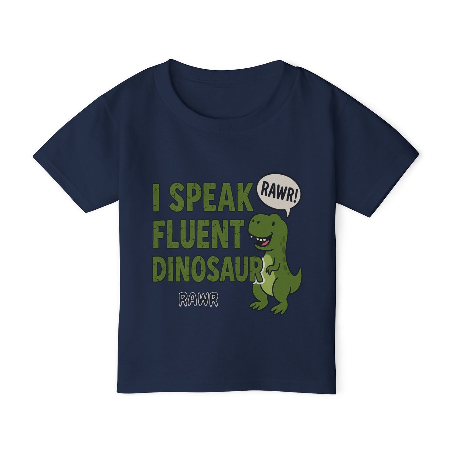 I Speak Fluent Dinosaur Graphic Cotton Toddler T-shirt, Cute Kids Outfit Playful Summer Tee