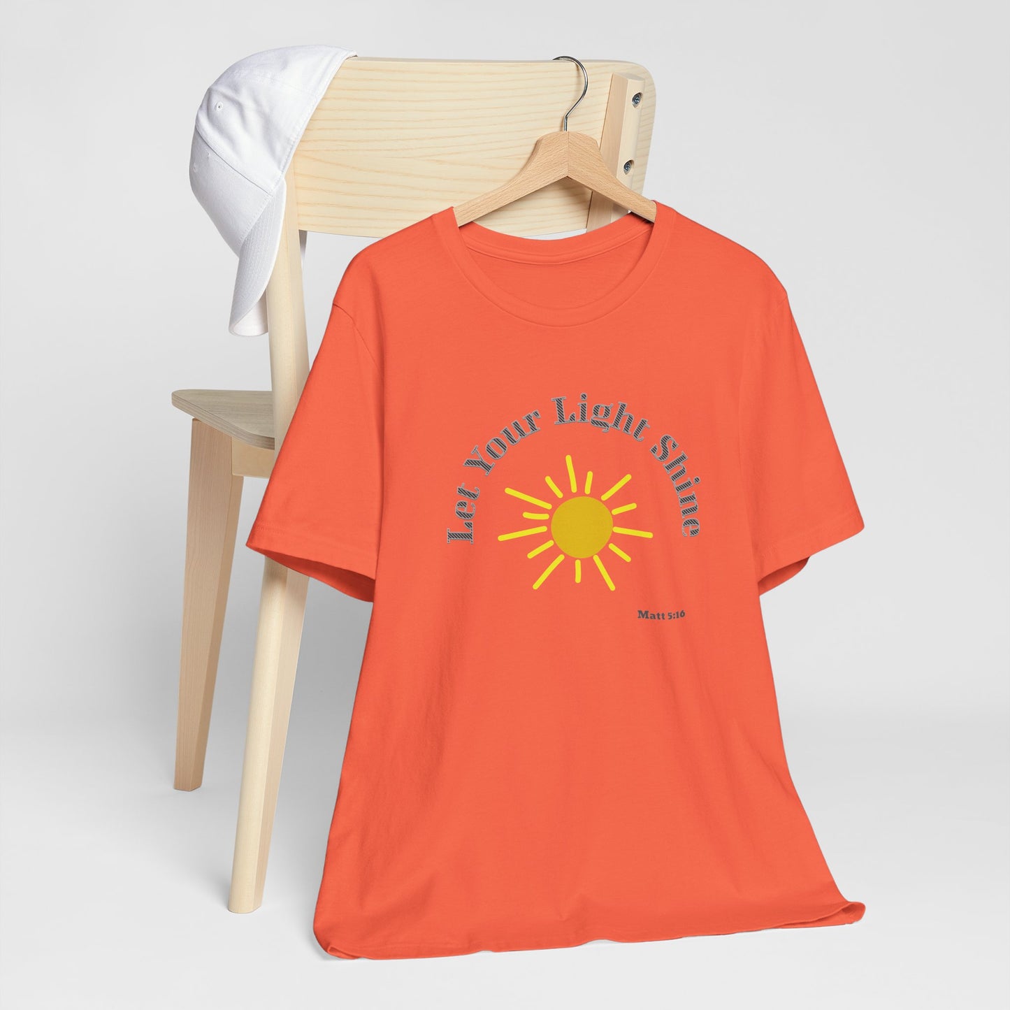 Let Your Light Shine Cotton Unisex Jersey T-Shirt, Inspirational Sun Graphic Tee