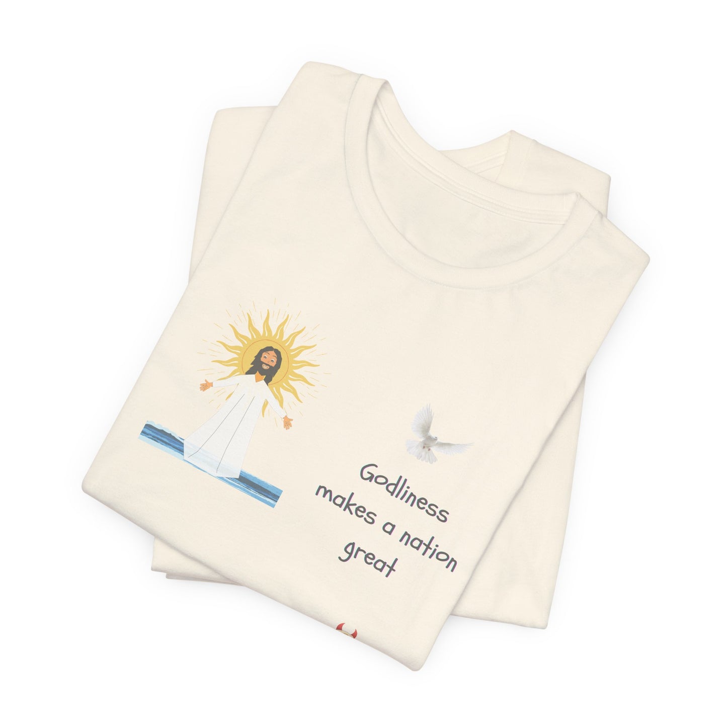 Godliness Makes a Nation Cotton Jersey Unisex T-Shirt Great Christian Gift Political Humor