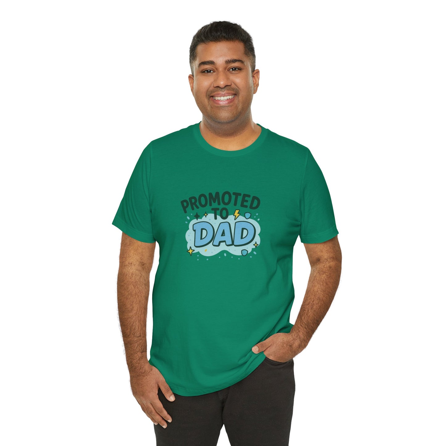 Promoted to Dad Unisex Cotton T-Shirt, Father's Day Gift, New Dad Clothing, Baby Announcement Tee