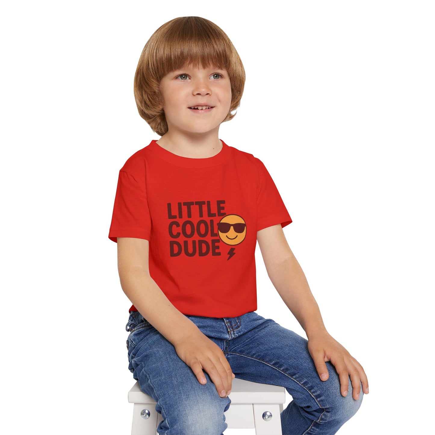 Little Cool Dude Toddler Cotton T-shirt, Funny Kids Tee, Summer Outfit