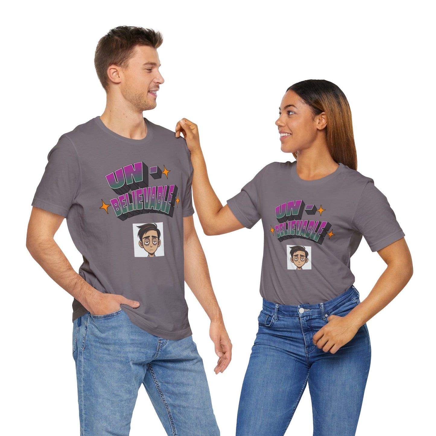Unbelievable Graphic Cotton Jersey Unisex T-Shirt for Fun Casual Wear