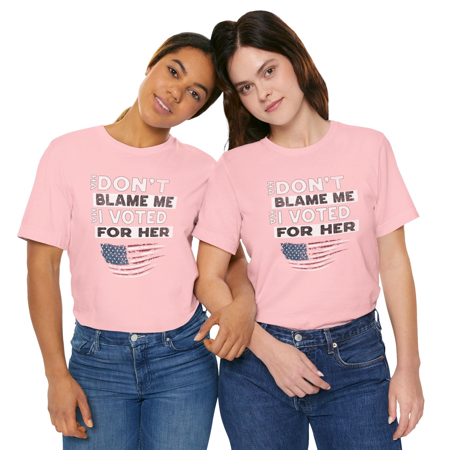 Don't Blame Me I Voted for Her Cotton Unisex Jersey T-Shirt, Political Humor, Election Day Tee, Women's Empowerment, Gift for Activists