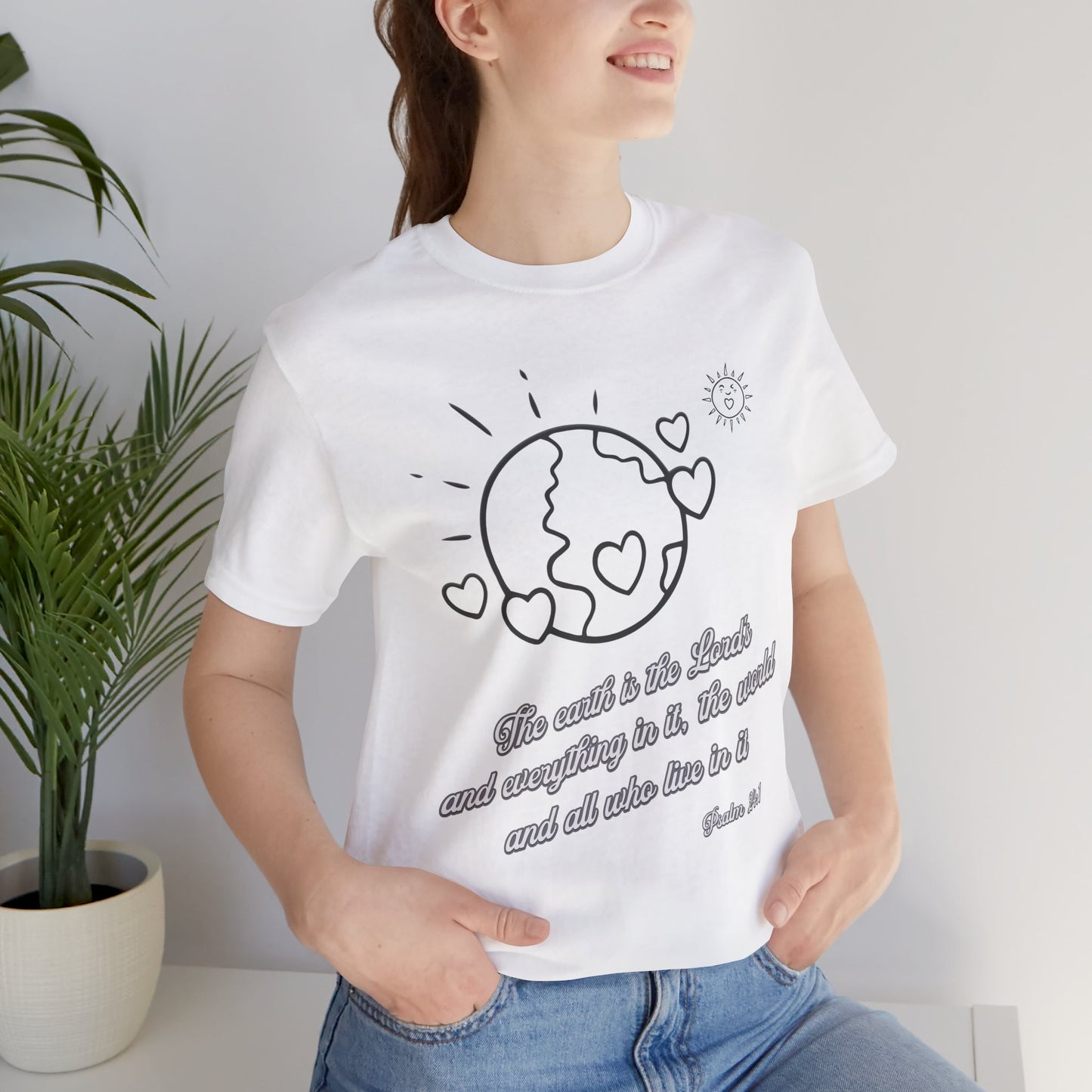 The Earth is the Lord's Cotton Unisex Jersey T-Shirt Scripture Based Christian Gift