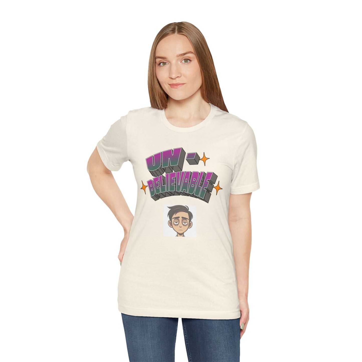 Unbelievable Graphic Cotton Jersey Unisex T-Shirt for Fun Casual Wear