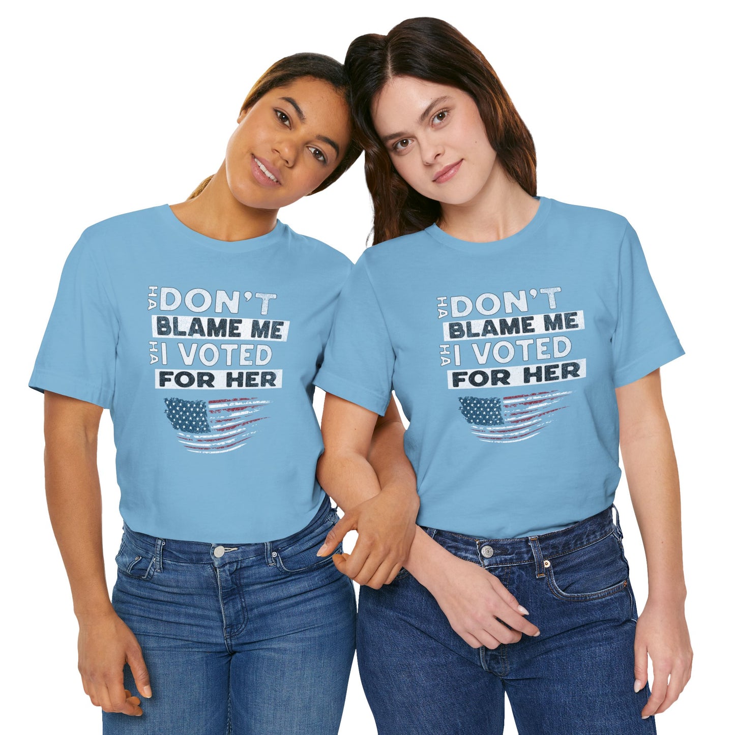 Don't Blame Me I Voted for Her Cotton Unisex Jersey T-Shirt, Political Humor, Election Day Tee, Women's Empowerment, Gift for Activists