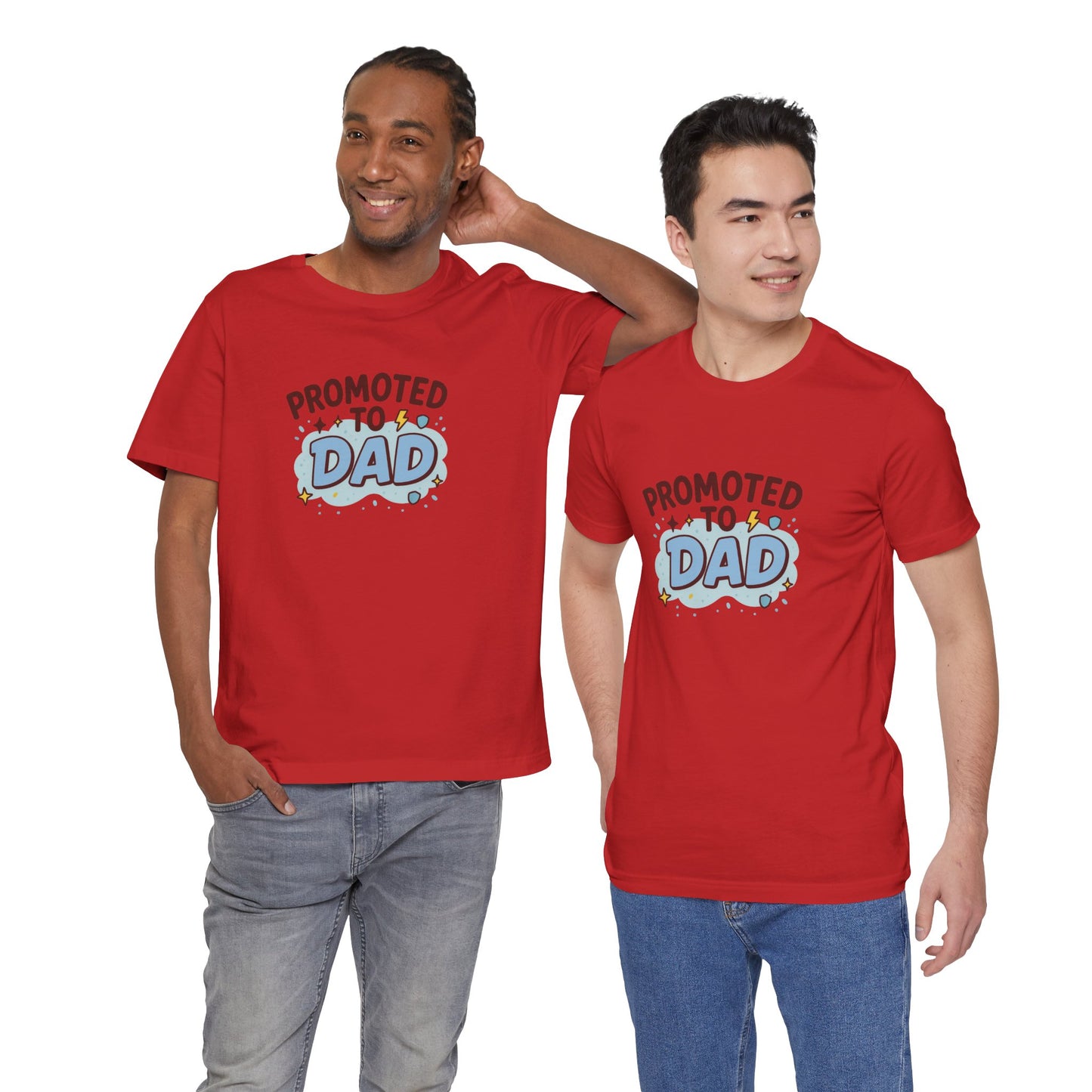 Promoted to Dad Unisex Cotton T-Shirt, Father's Day Gift, New Dad Clothing, Baby Announcement Tee