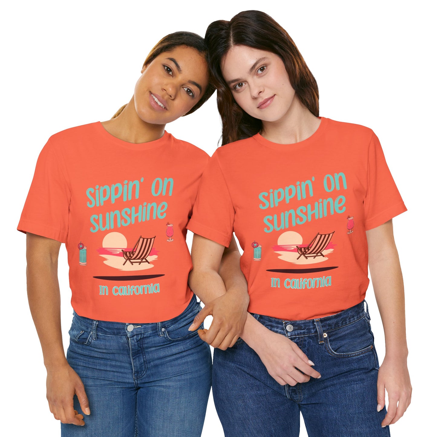 Sippon on Sunshine Cotton Unisex Jersey T-Shirt, Summer Beach Vibes Graphic T-Shirt