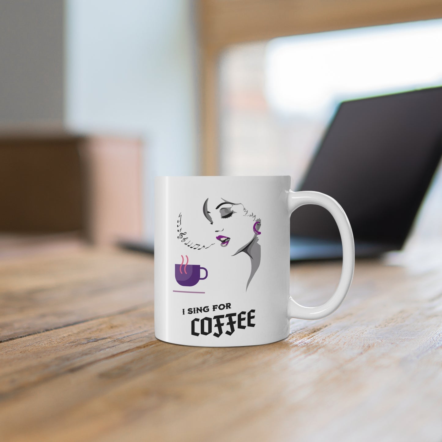 I Sing for Coffee Lover 11 oz Mug, Great Gift for Coffee Enthusiasts