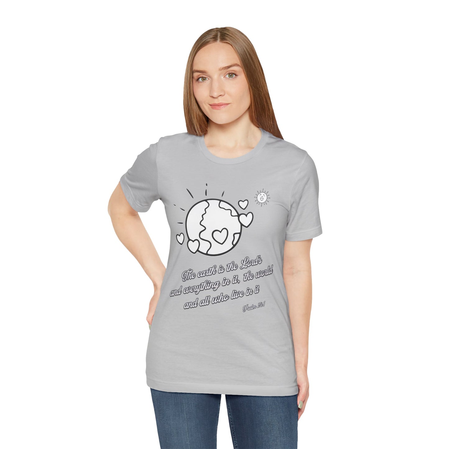 The Earth is the Lord's Cotton Unisex Jersey T-Shirt Scripture Based Christian Gift
