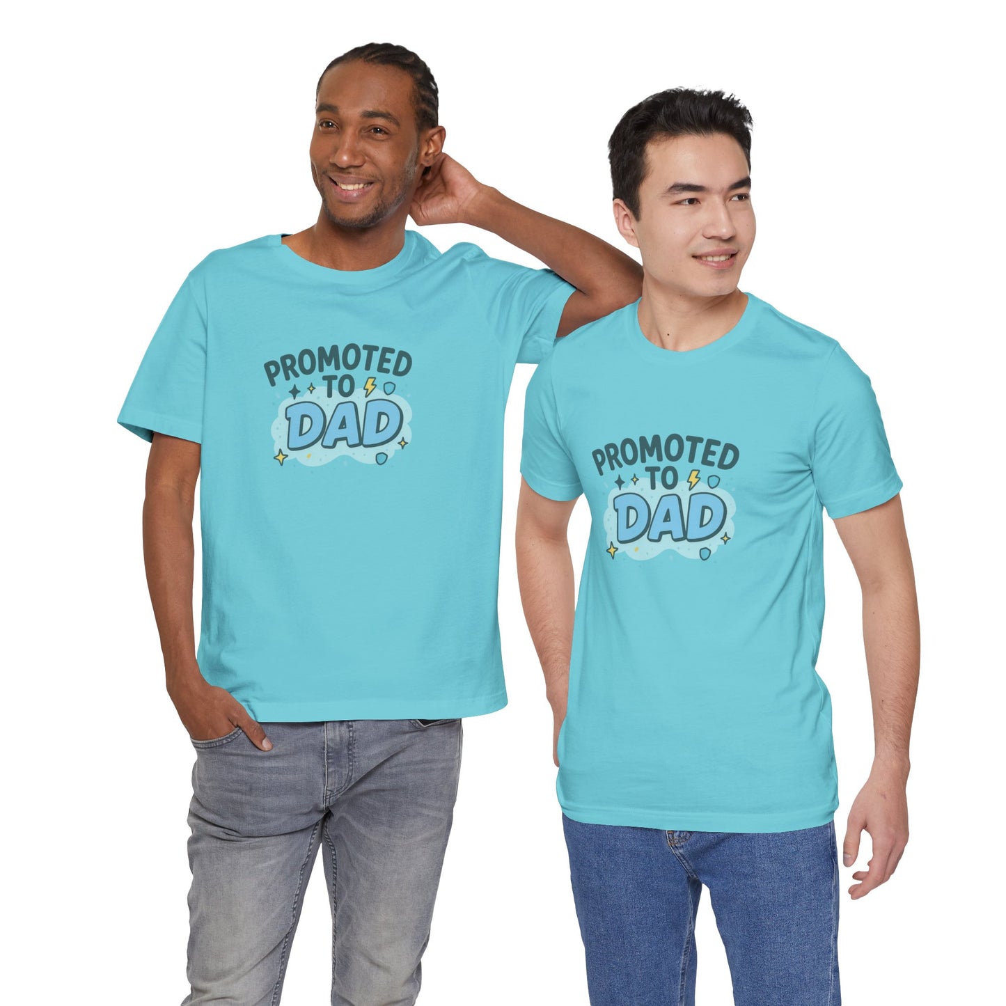 Promoted to Dad Unisex Cotton T-Shirt, Father's Day Gift, New Dad Clothing, Baby Announcement Tee