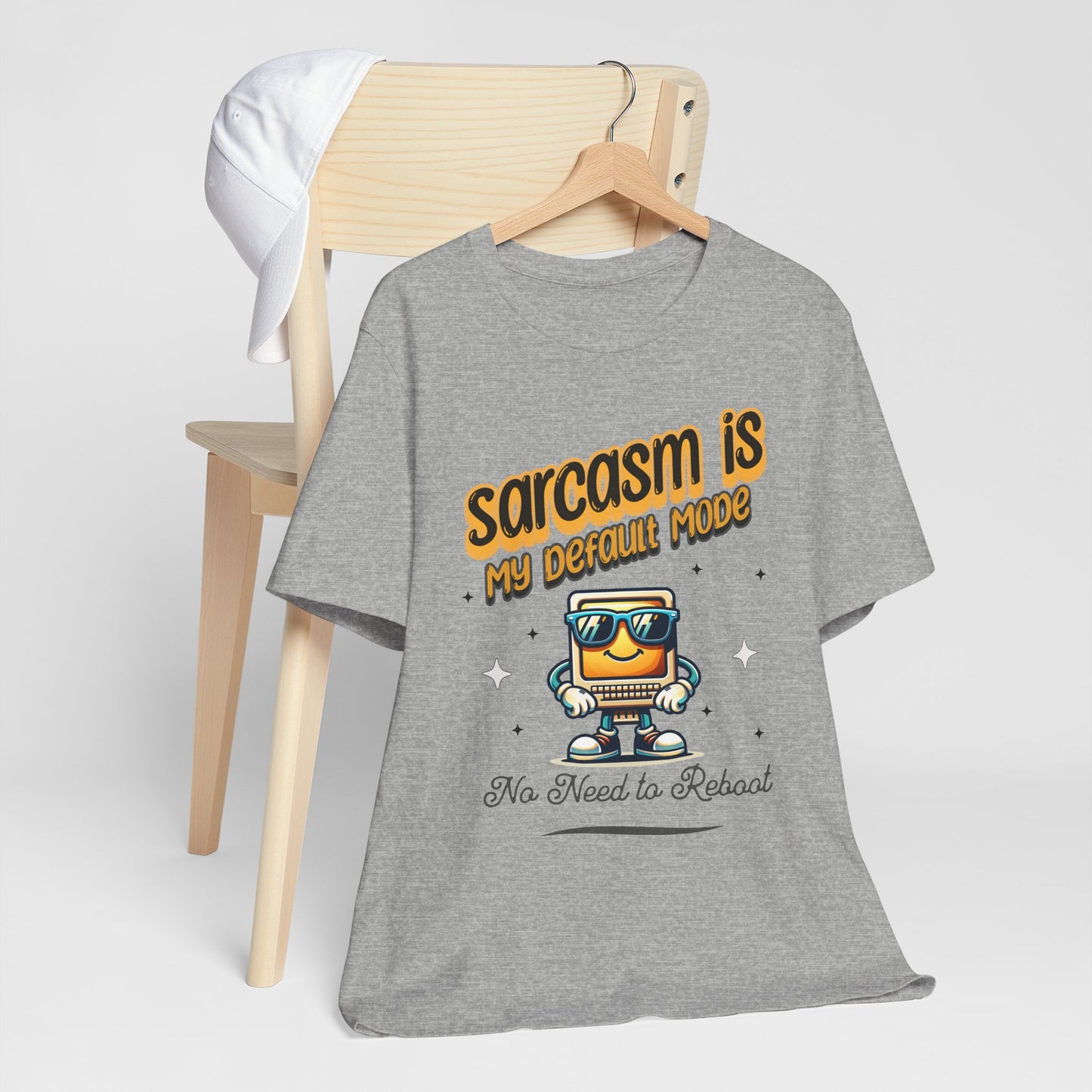 Sarcasm Is My Default Mode Cotton Jersey Unisex T-Shirt, Funny Sarcasm Computer Humor Comfy Casual