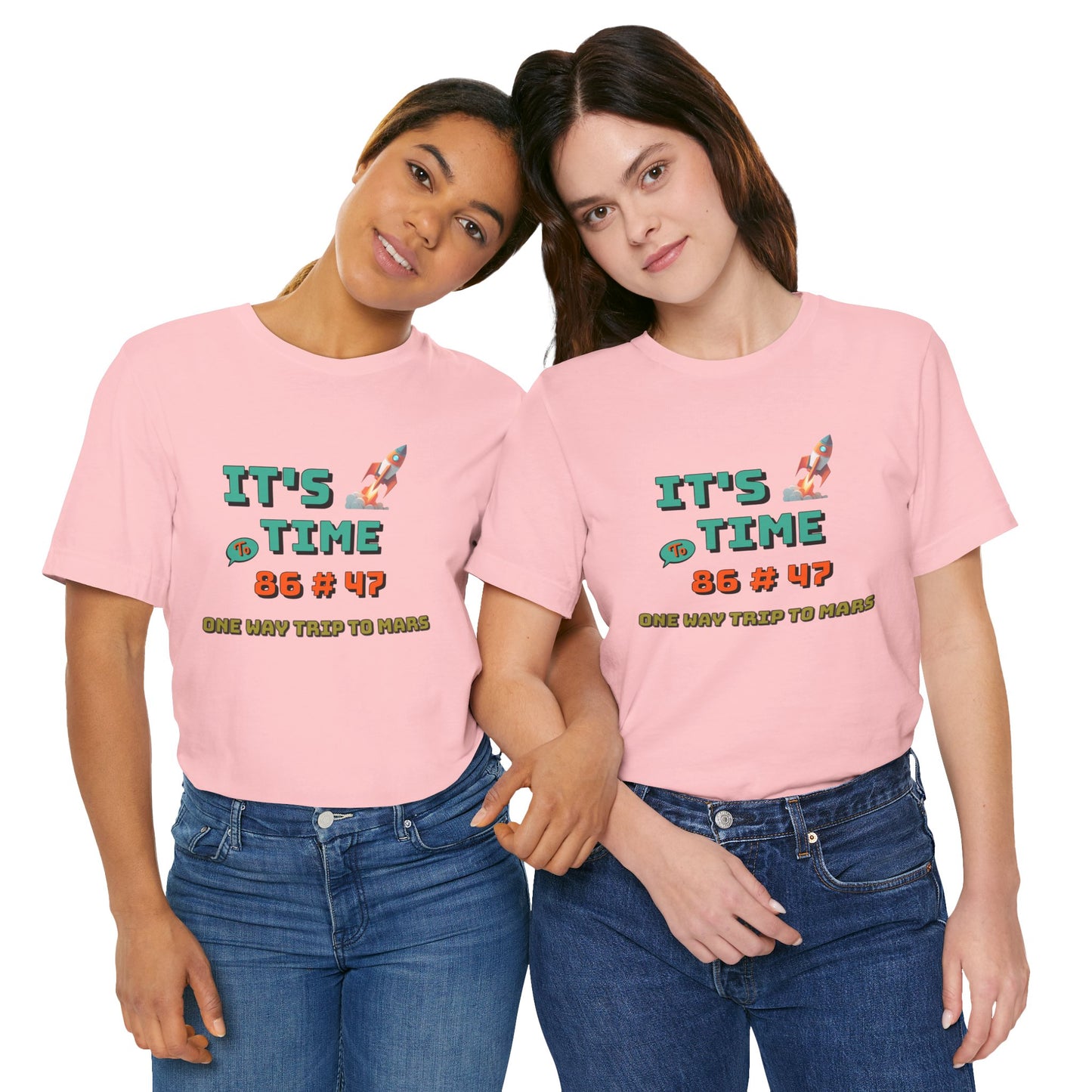 Its Time to 86 # 47 One Way Trip to Mars Cotton Unisex Jersey T-Shirt, Funny Casual Comfy Space-Themed Gift