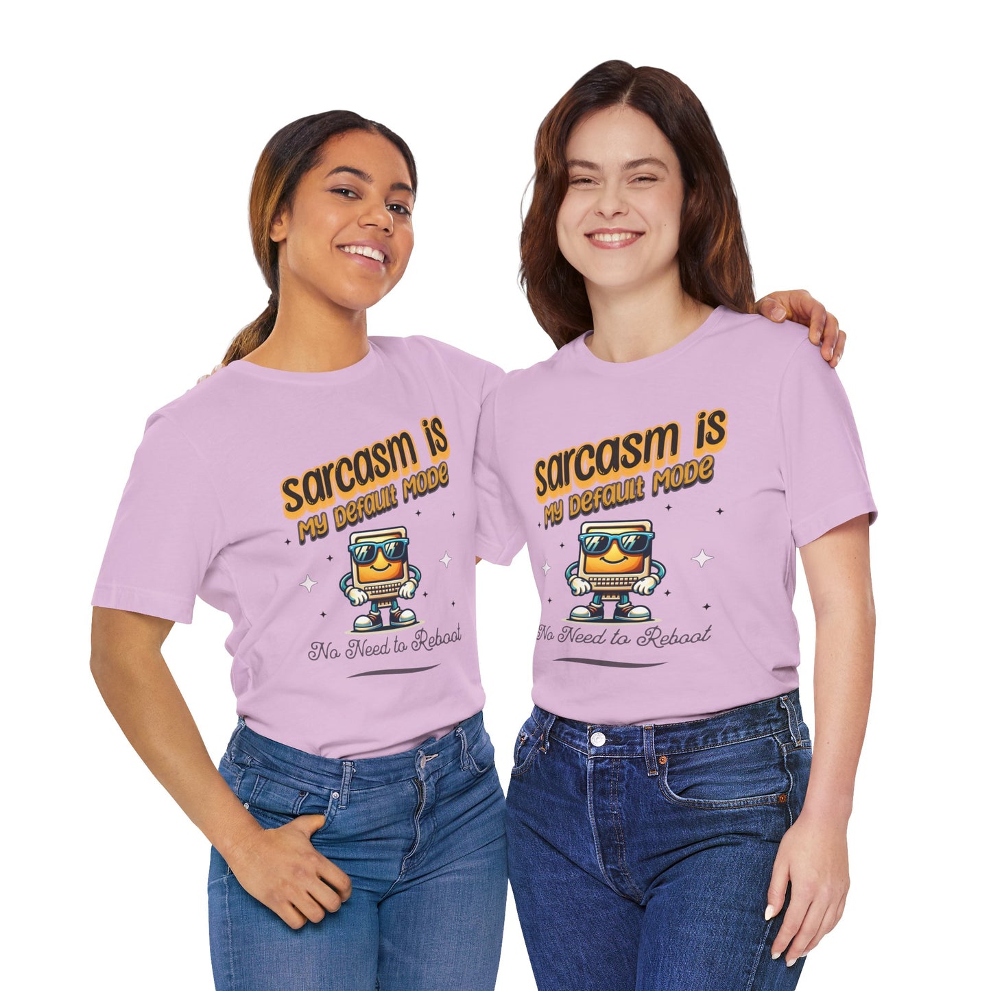 Sarcasm Is My Default Mode Cotton Jersey Unisex T-Shirt, Funny Sarcasm Computer Humor Comfy Casual